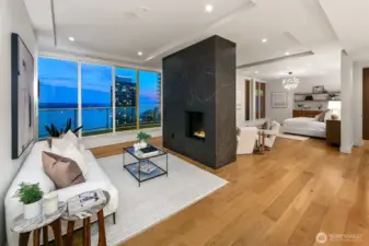 primary suite faces western water views with a 220 sqft private terrace