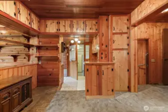 So much storage available! Door in the center leads to the southern wing of the home.