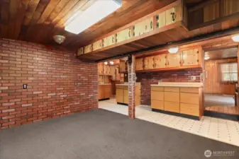 Dining room, plus more storage above the kitchen.