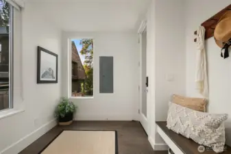 Entry with built in bench.