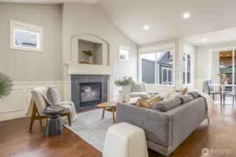 Great room with vaulted ceilings