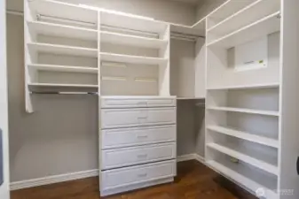 Walk-in closet for primary bedroom
