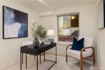 In addition to four bedrooms is this home office quietly located.