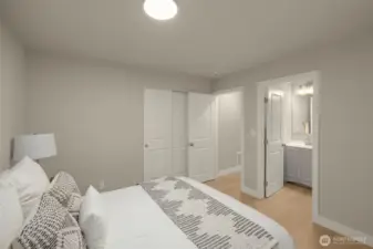 Ensuite bathroom in your primary bedroom.