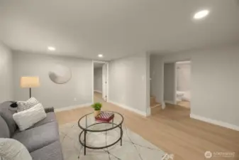 Versatile lower level for multi-gen living or rental income.