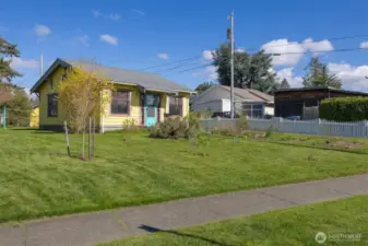 This sweet bungalow is situated on a large lot in a very quiet neighborhood.