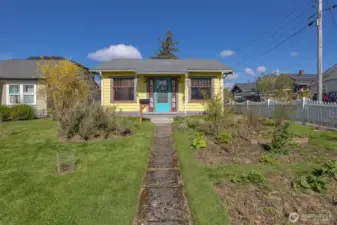 The home is nicely setback from the street giving it privacy.