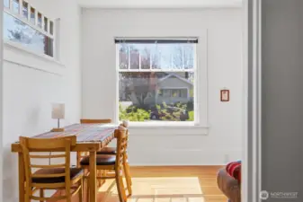 Looking out to the south facing front lawn and garden area.