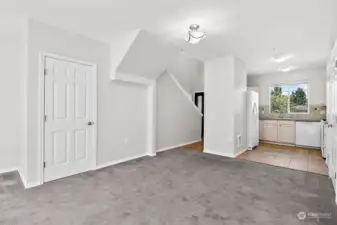 Dining room with view of kitchen