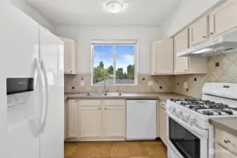 Kitchen with new Countertops, Refrigerator and Dishwasher