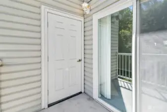 Storage closet off balcony