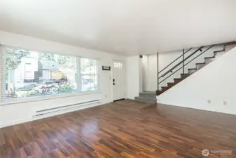 Window and stairs on main level.