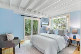 Slider access to private deck with forest views