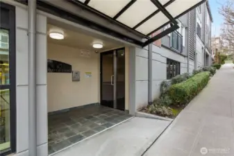 Covered approach for guests.