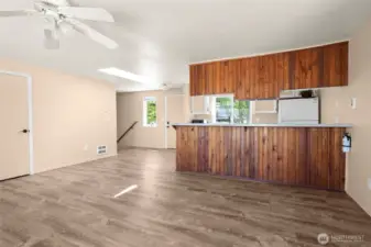 Looking back at the entry from the living area.