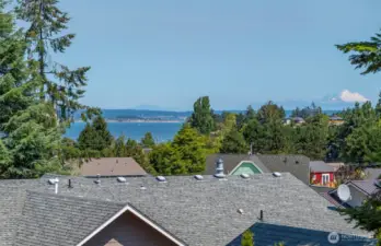Peek-a-boo views of Mount Baker on a clear day.