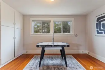 The landing area of the second floor is a great flex space for activities, a desk, or reading nook.
