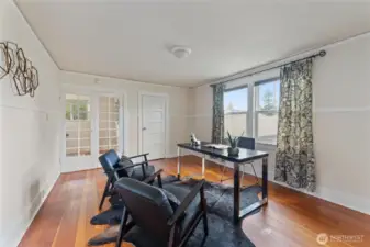 This room has french doors with a spacious closet.