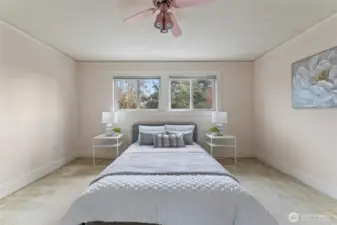 This bedroom has so much space!