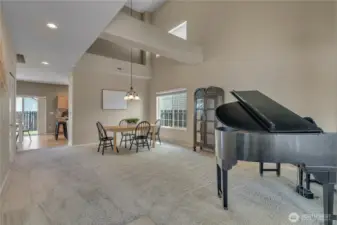 Vaulted ceilings in front room