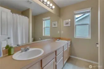 Double vanity full bathroom upstairs