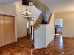 Foyer with an optional 5th bedroom/office/den on the left side with double doors