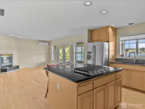 Family room with gas fireplace