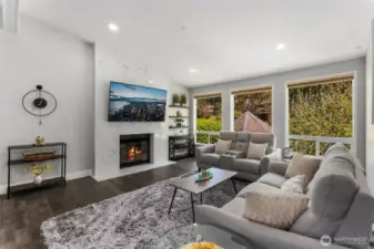 The living room with beautiful big picture windows!
