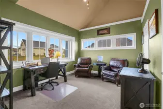 Whether it’s your executive office, reading retreat, or guest room, this spacious den at the front of the home—with closet—adapts effortlessly.