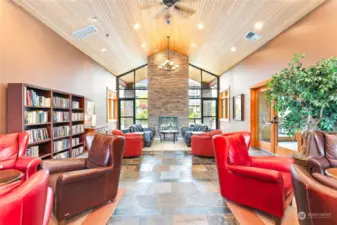 This is an oversized, well-appointed, stylish clubhouse with a library and private full kitchen.