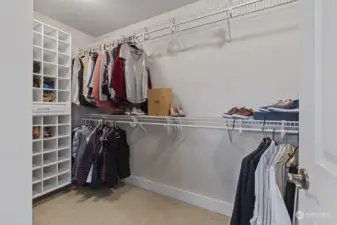 Walk-in closet with more storage than shows