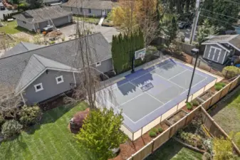 Sports Court and fenced back yard