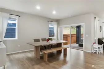 Dining room with sliding glass doors to patio