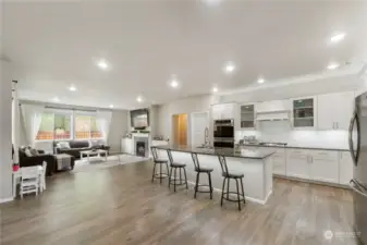 Large great room with eat in kitchen