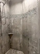 Beautiful shower in the primary bathroom