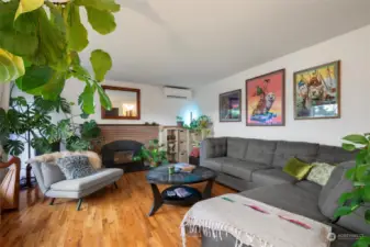 Refinished original hardwood floors.