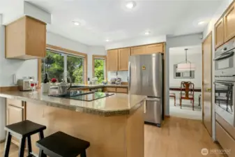 updated kitchen with walk-in pantry