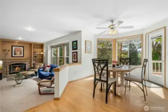 Great room concept. Casual eating area.