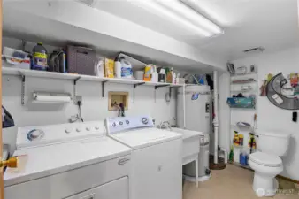 Lower level laundry room/half bathroom.