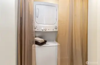 Wash and dryer in large closet on secind floor