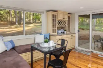 Dining nook w/ door to covered patio