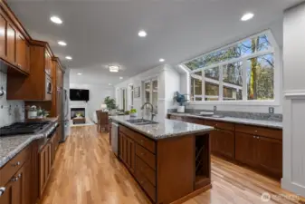 Chef's kitchen has such a great layout and incredible storage space! Notice all of the counter space!