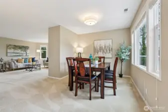 Dining and Living rooms are connected