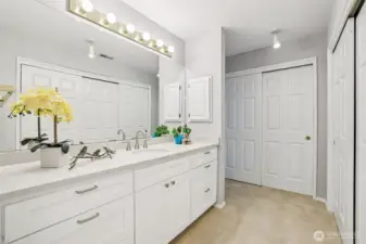 updated cabinets, counters, sink and faucet.  Multiple closets.