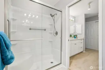 Primary Bathroom - updated shower enclosure