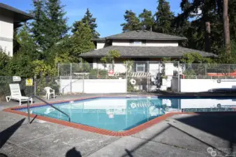 Another view of the pool and clubhouse.