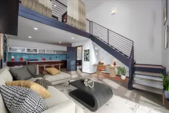 Great Room to Kitchen and door to 1/2 Bath