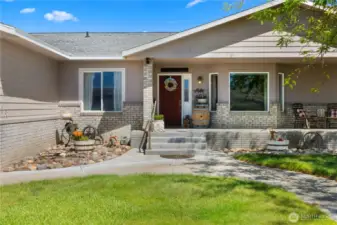 Front entry with covered front porch.