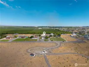 Aerial view of home.