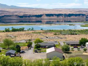 Aerial view from back of property.